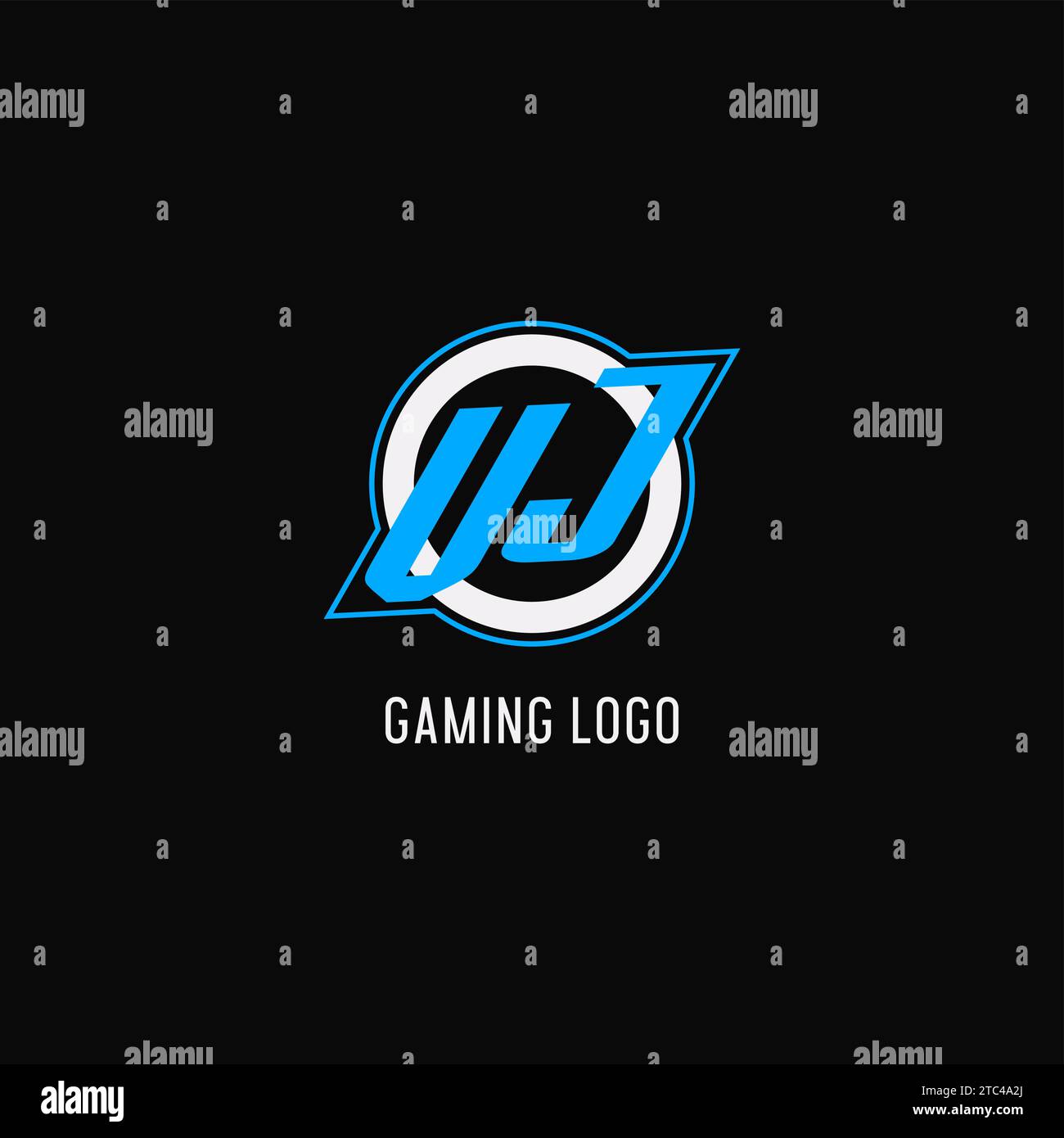 Anfängliche kreisförmige VJ-Logolinie, kreative Esport-Team-Logo-Monogramm-Vektorgrafik Stock Vektor