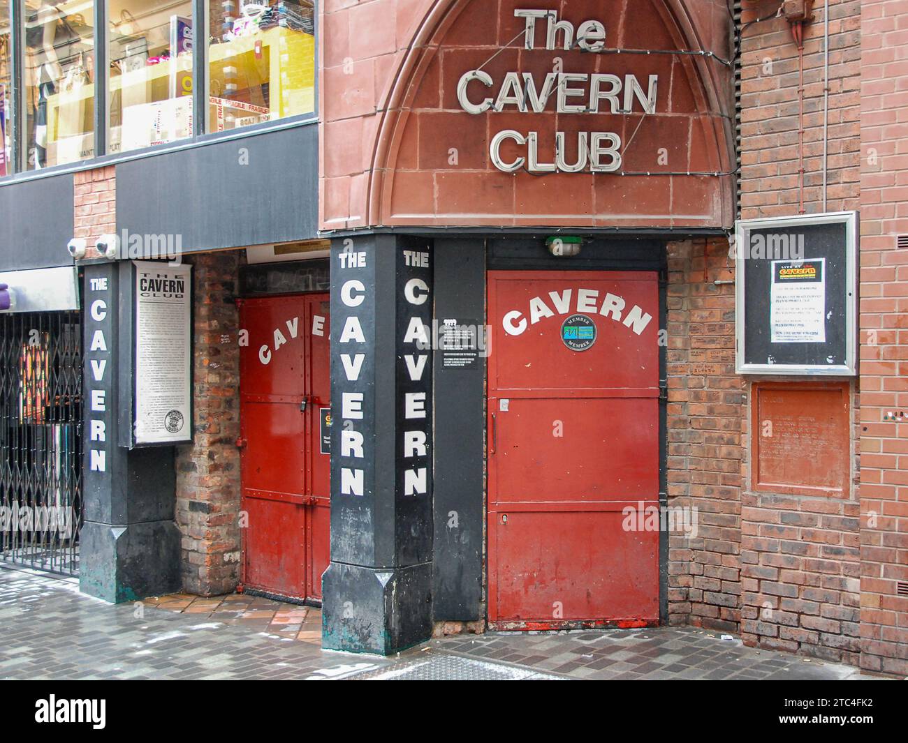 Die Matthew Street in Liverpool nennt sich bírthplace of Beatles, da sich der Cavern Club auf dieser Straße befindet. Stockfoto