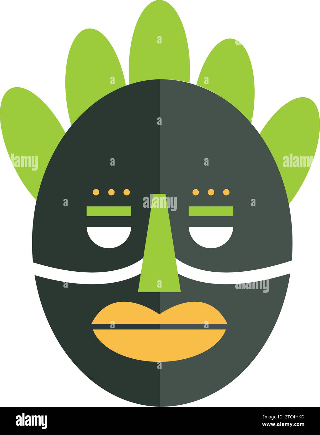 nigerianische Maske mit grünen Details Stock Vektor