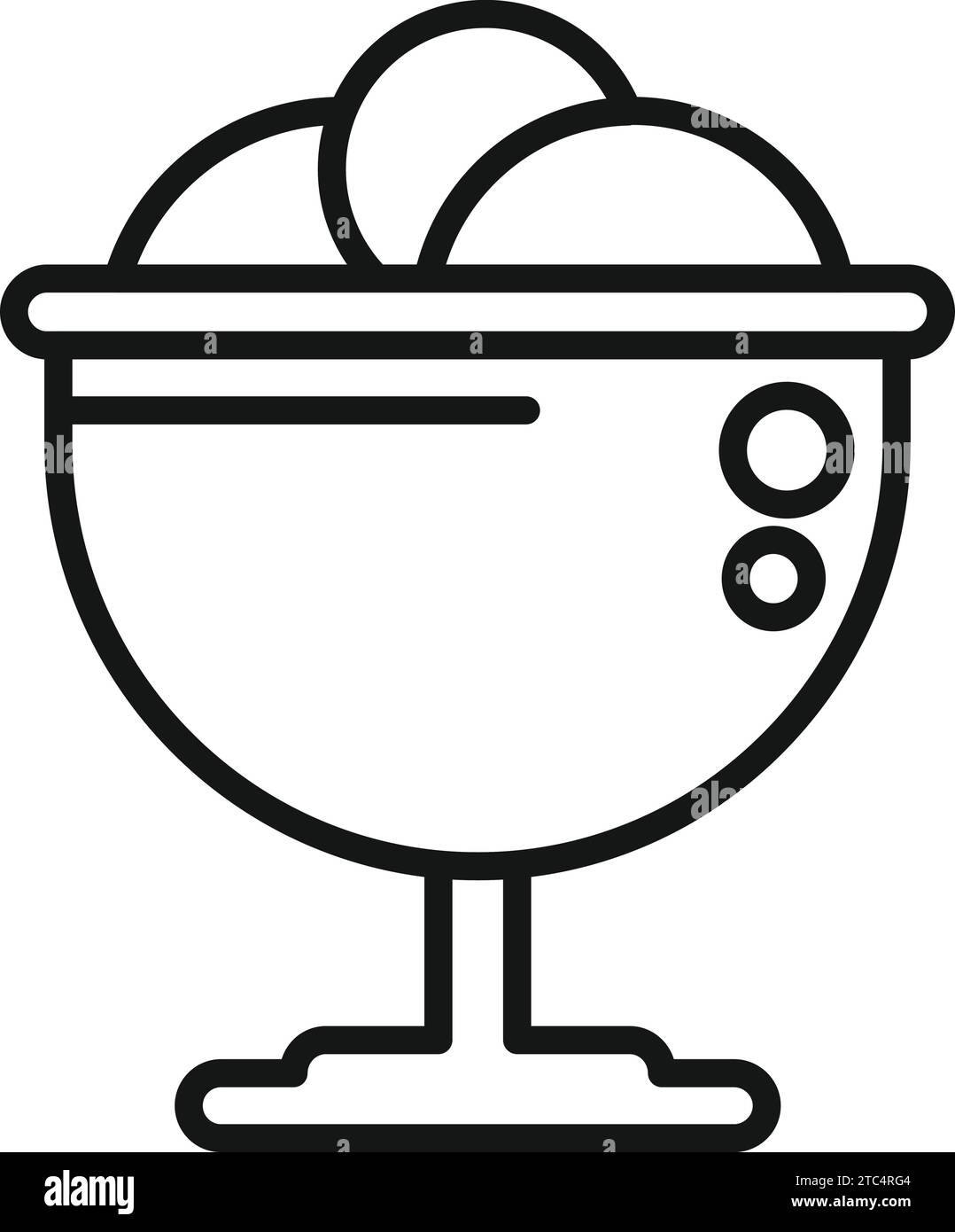 Kirscheis Symbol Umrissvektor. Eisschale. Becher mit aromatischem Getränk Stock Vektor