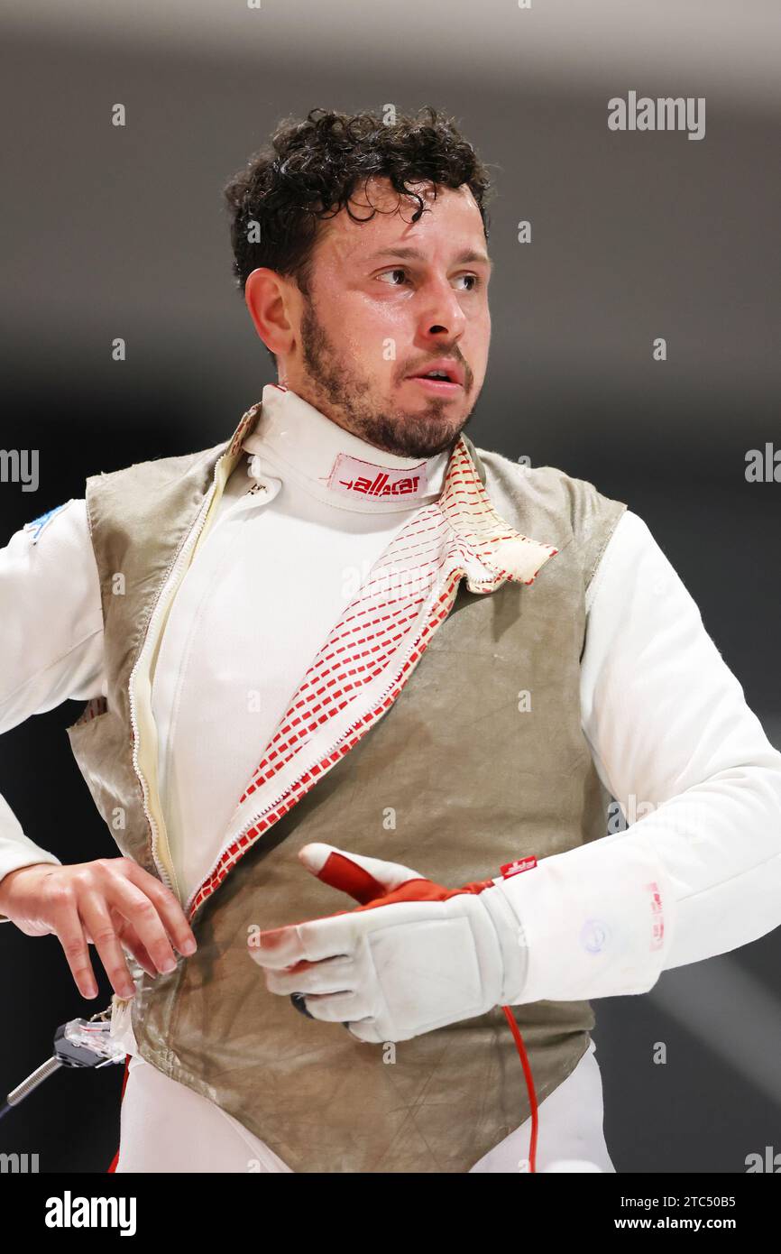 Aichi SKY EXPO, Aichi, Japan. Dezember 2023. Luperi Edoardo (ITA), 9. DEZEMBER 2023 - Fechten : 2023 Fechten World Cup Prince Takamado Trophy Herrenfolie Halbfinale bei Aichi SKY EXPO, Aichi, Japan. Quelle: Naoki Morita/AFLO SPORT/Alamy Live News Stockfoto