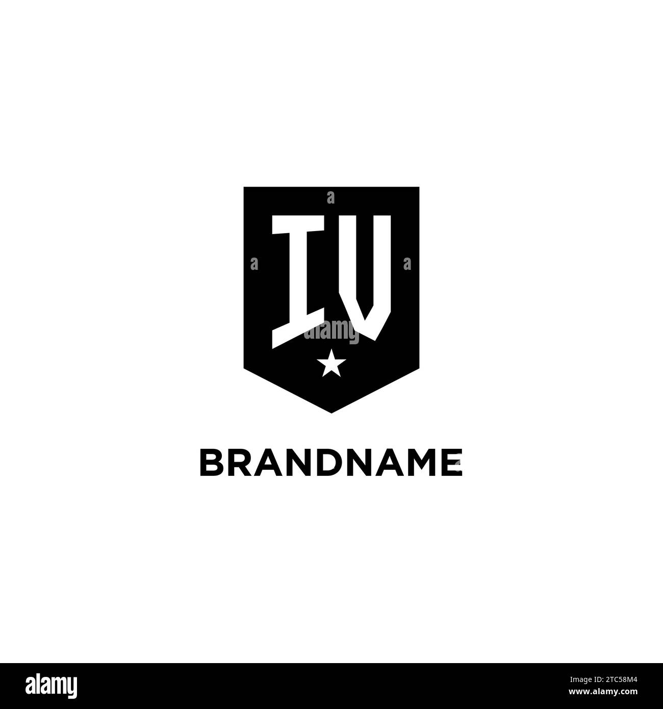 Initial-Logo im IV-Monogramm mit geometrischem Schild und Design-Ideen für Sternensykone Stock Vektor