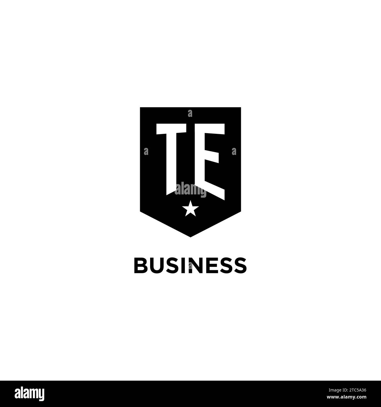 Das ursprüngliche TE-Monogramm-Logo mit geometrischem Schild und Design-Ideen für Sternensykone Stock Vektor
