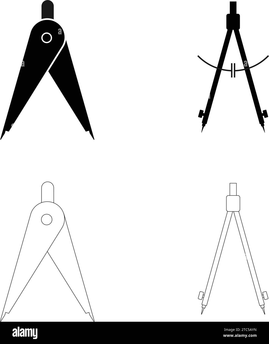 Die Teiler-Symbol. Landvermesser und Geometrie, Ingenieur, Architekt, Schule-Symbol. Flache Vektor-illustration Stock Vektor
