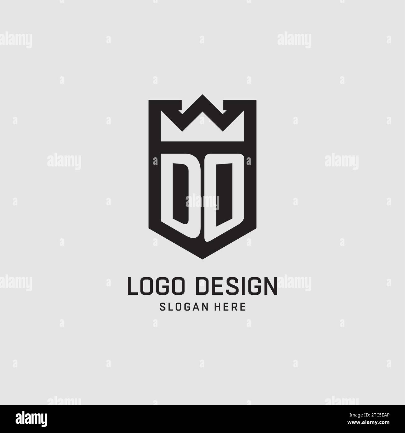 Initial DO Logo Schildform, kreative Esport Logo Design Vektorgrafik Stock Vektor