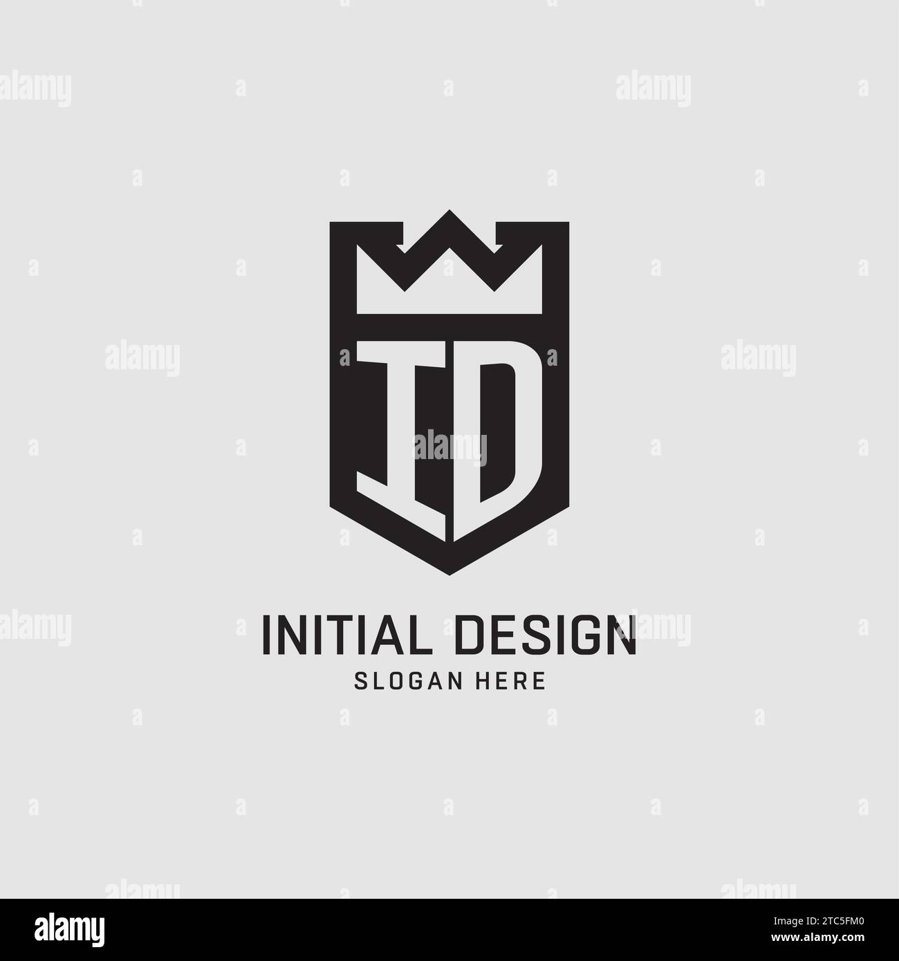 Initial ID Logo Schildform, kreative E-Port Logo Design Vektorgrafik Stock Vektor