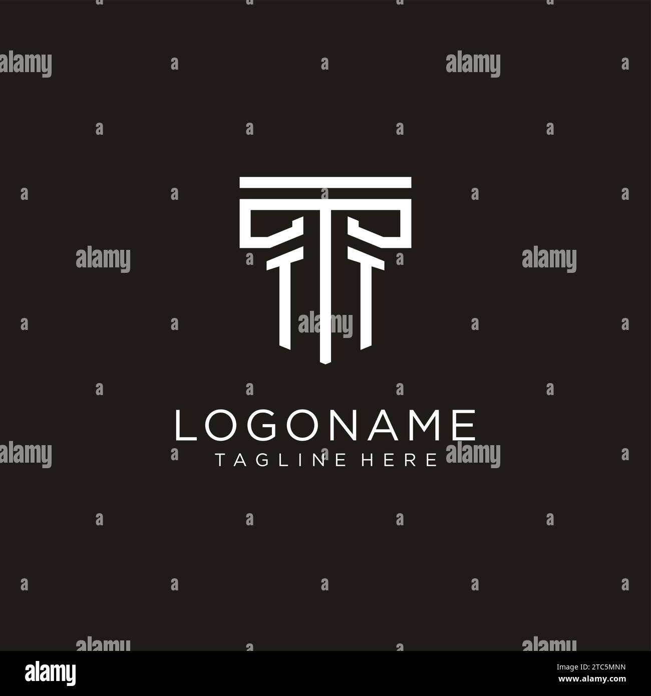TT Initial Logo mit geometrischem Säulendesign, kreatives, modernes Logo der Anwaltskanzlei Stock Vektor