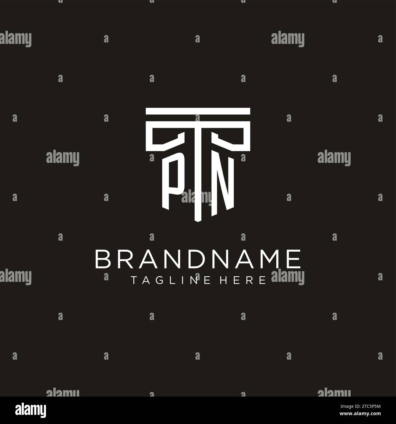 PN Initial-Logo mit geometrischem Säulendesign, kreativem, modernem Logo der Anwaltskanzlei Stock Vektor