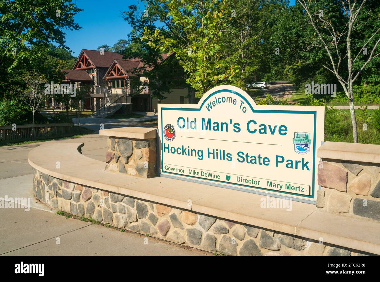 Das Vistor Center im Hocking Hills State Park in der Hocking Hills Region im Hocking County, Ohio Stockfoto