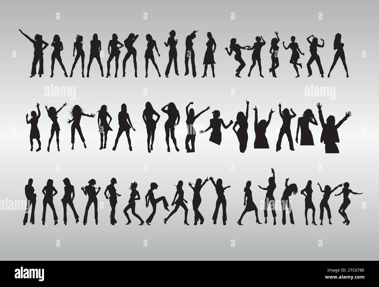 Kostenlose Vector Dancing Girls Silhouettes Kollektion Stock Vektor