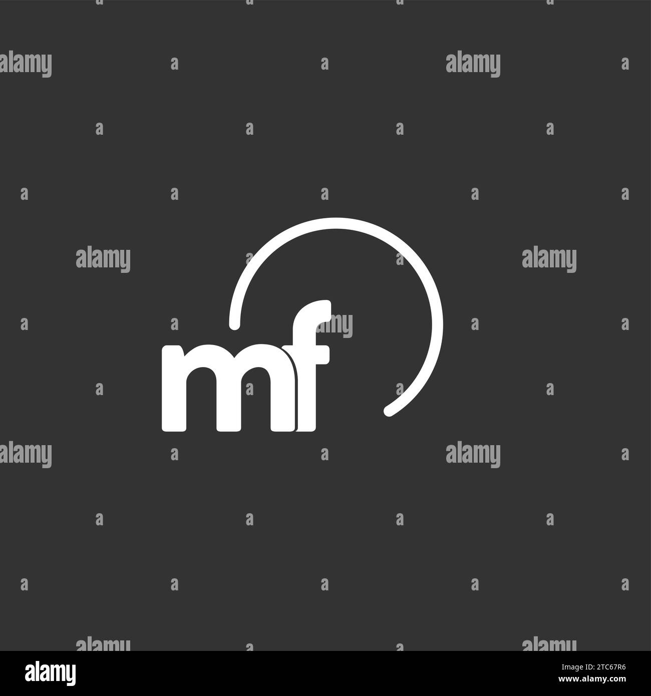 MF Initial Logo mit abgerundeter Kreisvektorgrafik Stock Vektor