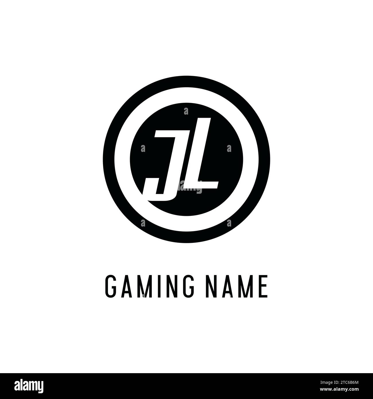Anfängliche konzentrische Kreislinie des JL-Logos, klare und einfache Vektorgrafik im Monogramm-Logo-Stil Stock Vektor