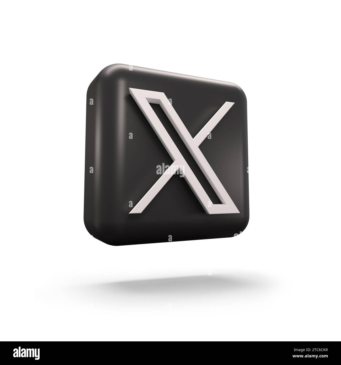 Madrid, Spanien - Dezember 2023. X-Logo, Neues Twitter-Logo, Twitter x auf transparentem Hintergrund. 3D-Rendering. Stockfoto