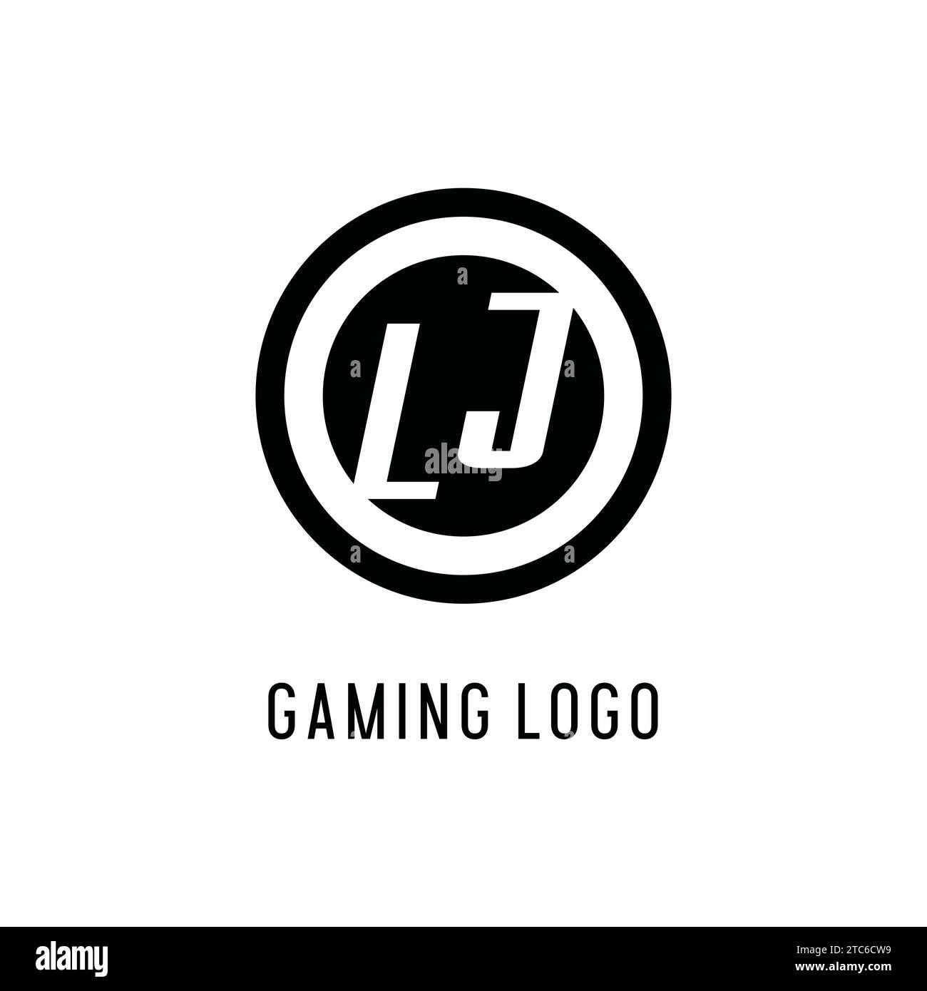 Anfängliche konzentrische Kreislinie des LJ-Logos, klare und einfache Vektorgrafik im Monogramm-Logo-Stil Stock Vektor