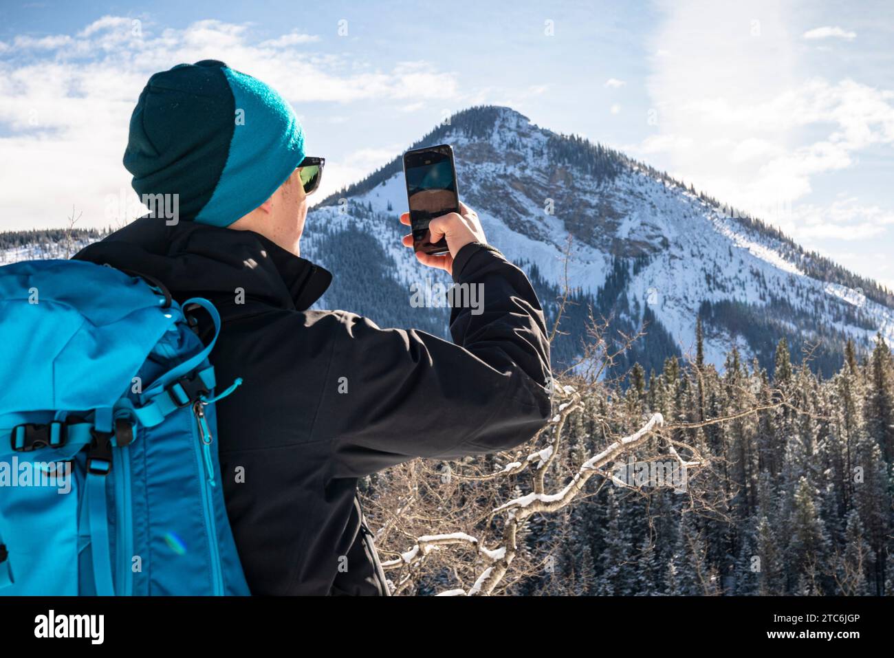 Machen Sie Fotos Von Der Atemberaubenden Winterlandschaft Stockfoto