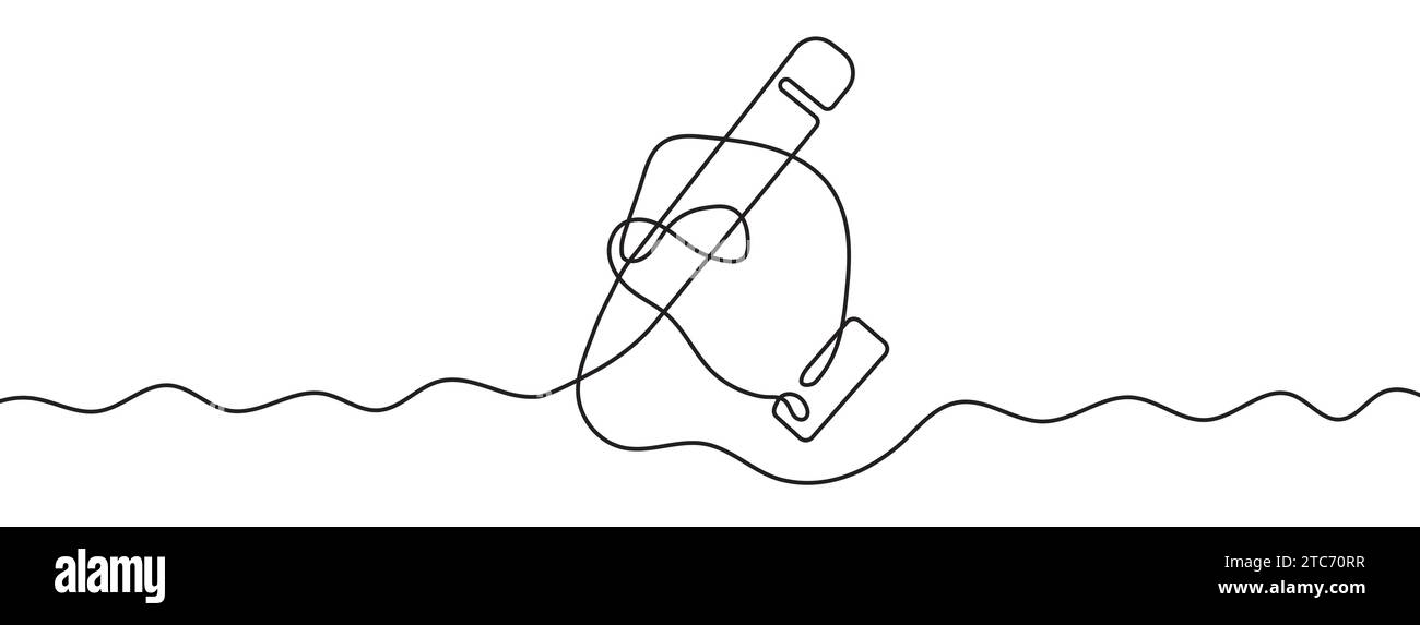 Durchgehende Linienzeichnung der Schreibhand. Hintergrund einer Zeichnung mit einer Linie. Vektorabbildung. Einzeilige Hand mit Kugelschreiber-Symbol. Stock Vektor