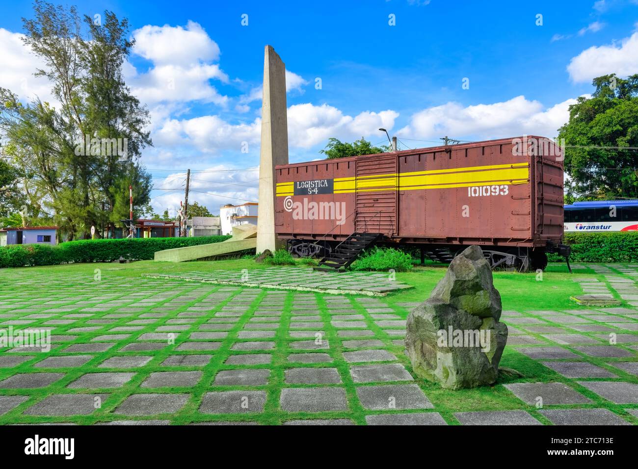 Denkmal für die Entgleisung des Panzerzuges, Santa Clara, Kuba Stockfoto