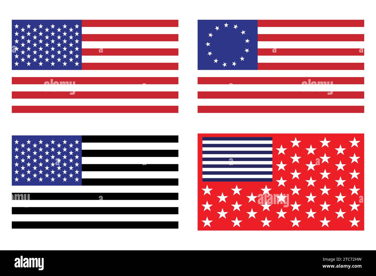 Flagge der Vereinigten Staaten von Amerika, amerikanische Flagge Fotos Vektor-Illustration. Stock Vektor