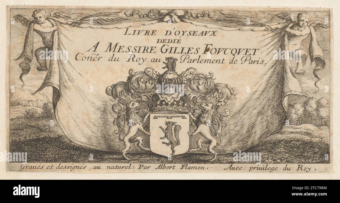 Titelseite aus dem Buch der Vögel (Livre d'Oyseaux) 2011 von Albert Flamen Stockfoto