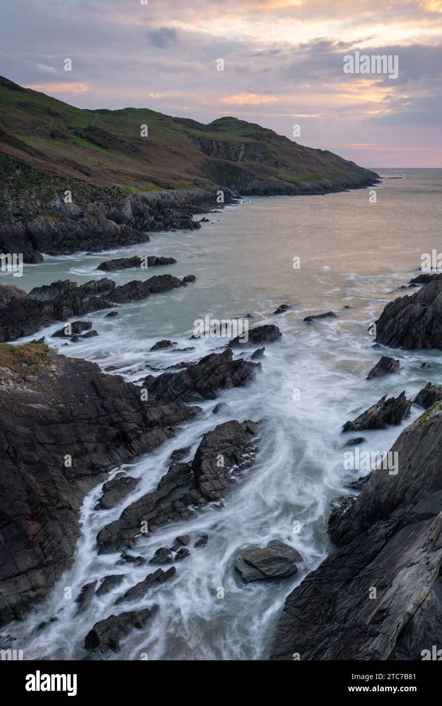 Morte Point an der rauen North Devon Coast, Devon, England. Frühjahr (April) 2023. Stockfoto