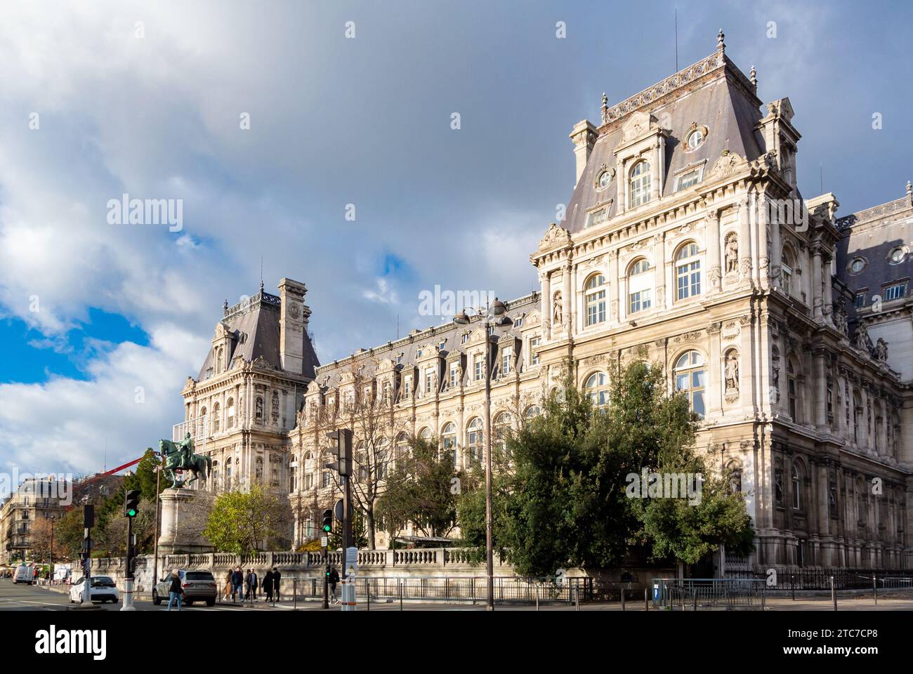 Paris, Frankreich, Hotel de Ville im 4. Arrondissement von Paris, nur Editorial. Stockfoto