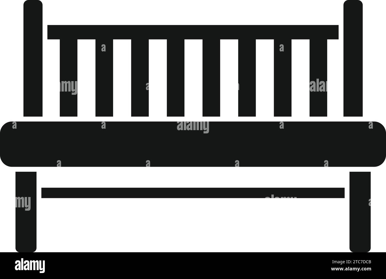 Deck Sofa Holz Symbol einfacher Vektor. Planen Sie oben. Gartenterrasse am Strand Stock Vektor
