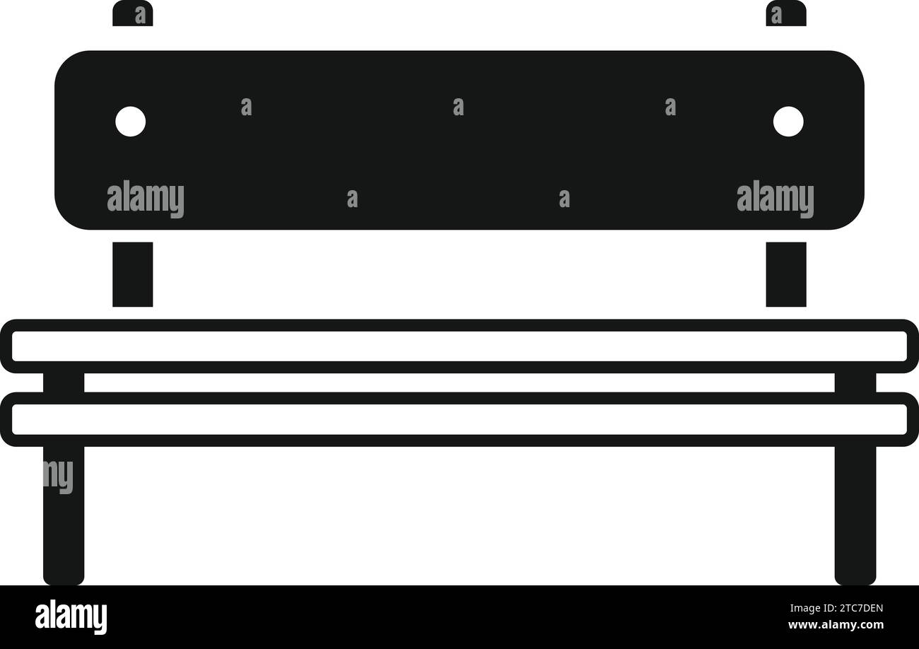 Holzbank Symbol einfacher Vektor. Parkplatzgestaltung. Gartenterrasse Stock Vektor