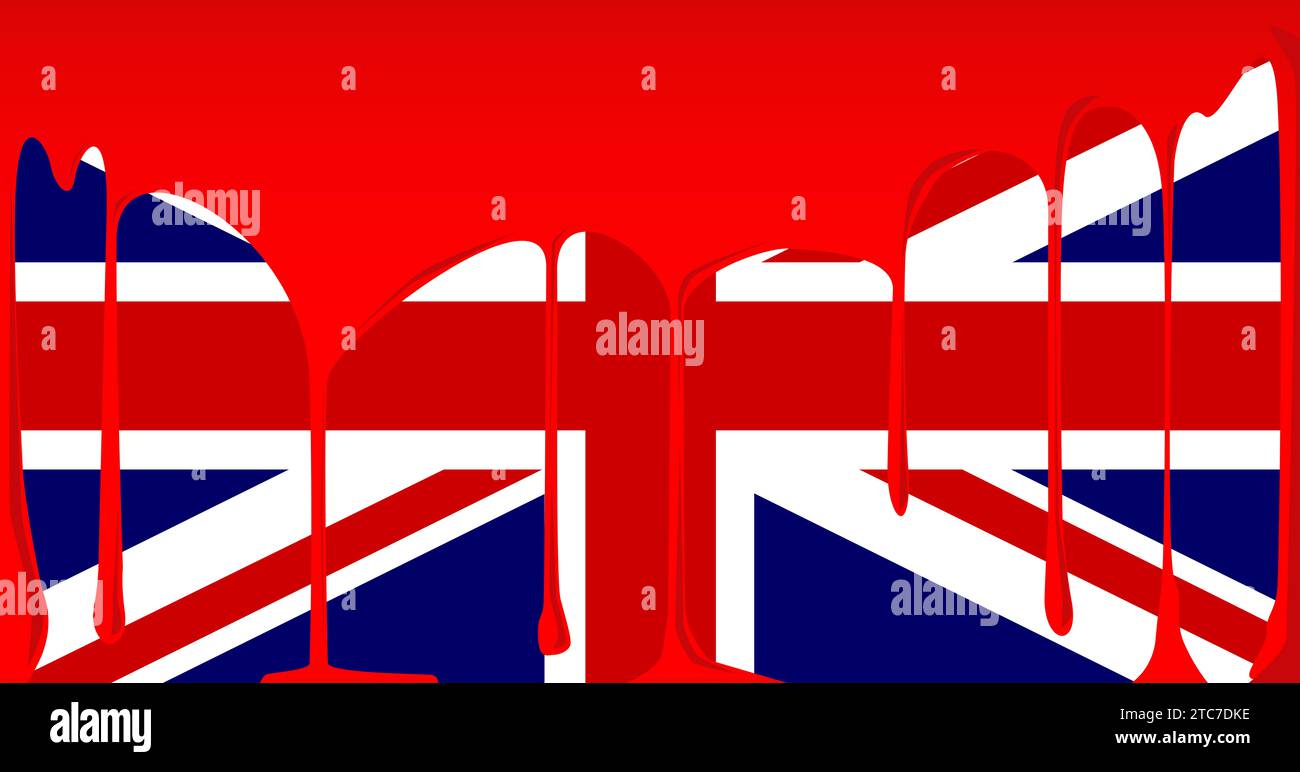 Die Jack Flah-Flagge der britischen Union, die mit einem Bluteinsatz versehen ist Stockfoto