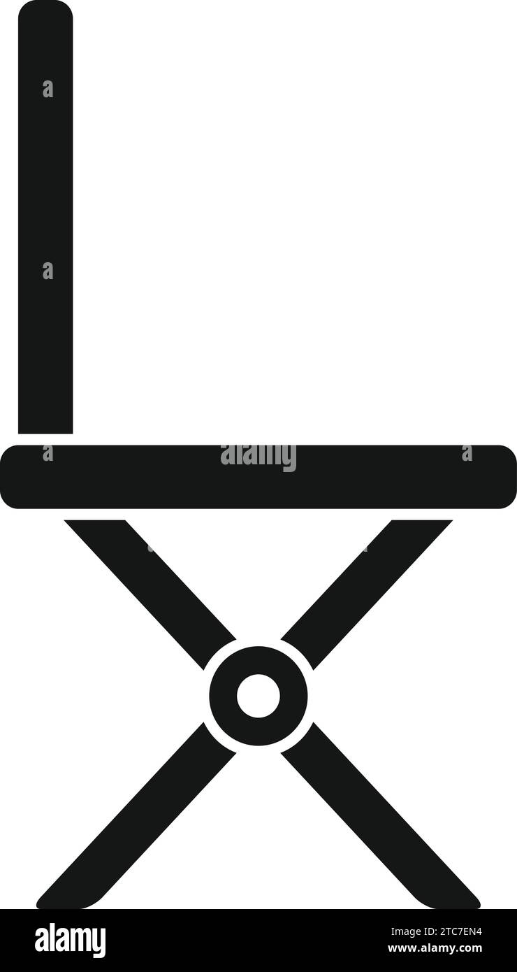Holzstuhl Bank Icon einfacher Vektor. Plan über dem Sonnenschirm. Holzstuhl Stock Vektor