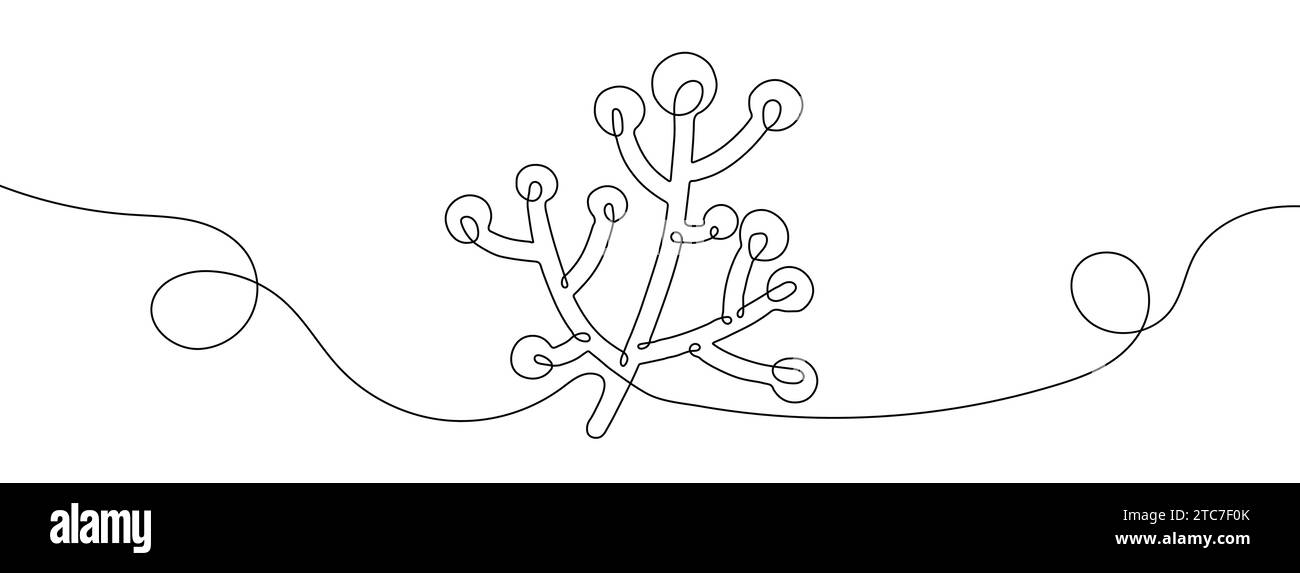 Durchgehende Linienzeichnung der Blume. Hintergrund einer Zeichnung mit einer Linie. Vektorabbildung. Einzeiliges Pflanzensymbol. Stock Vektor