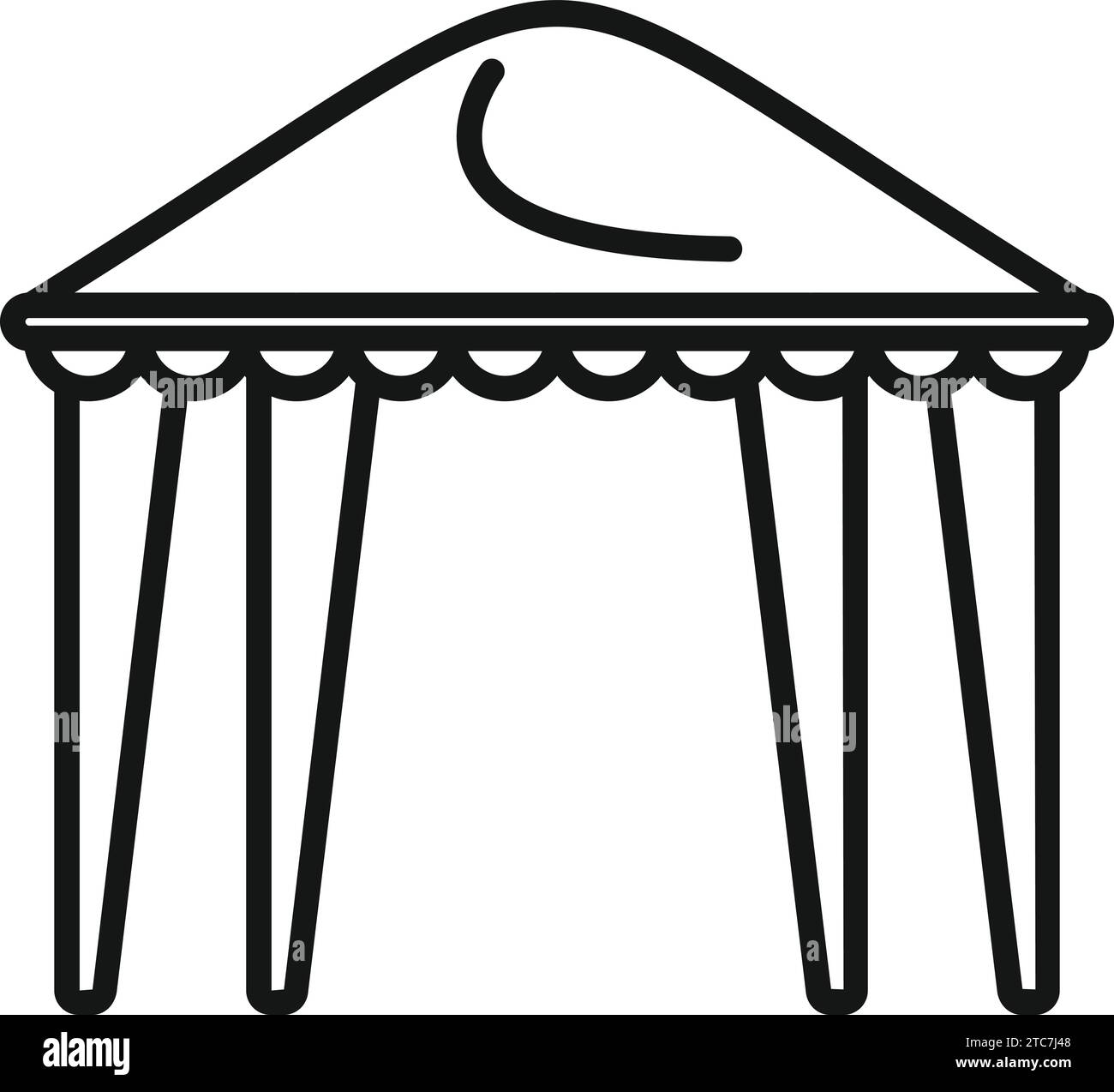 Im Freien Haus Zelt Symbol Umrissvektor. Home Exterieur. Gartenmöbel im Sommer Stock Vektor