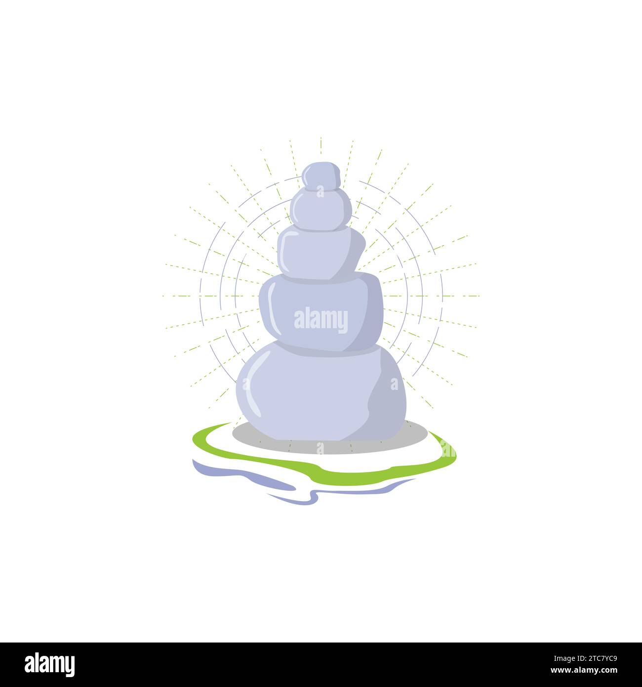 Balancing Rock Zen Stein Steine Logo Symbol Vektor Bild. Balanced Stone oder Balancing Rock Logo Vektor Illustration Design. Stock Vektor
