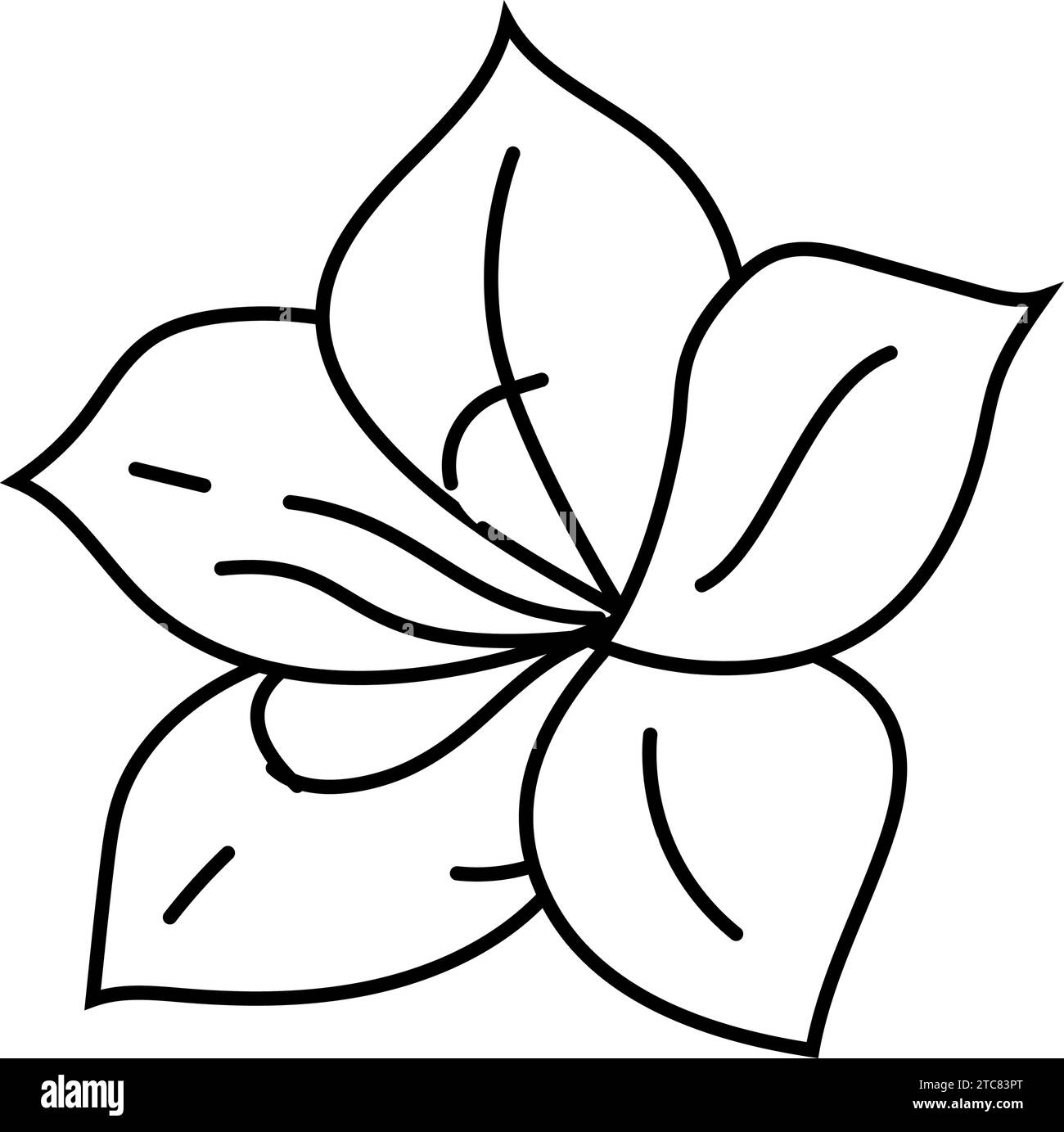 vektordarstellung des Symbols für die azalea-Blüte mit Federlinie Stock Vektor