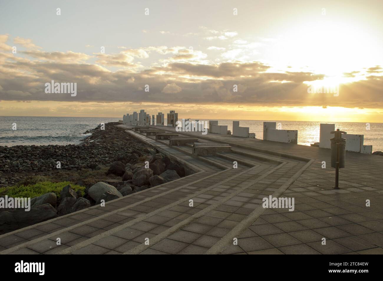 Amanecer en El Muellito. El Burrero, Gran Canaria Stockfoto