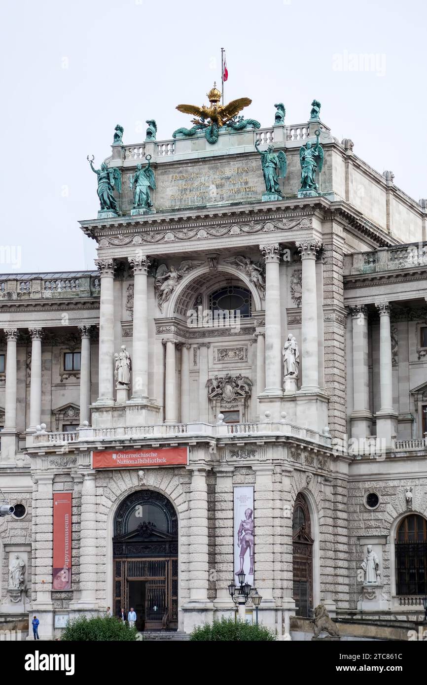 Einen Überblick der Österreichischen Nationalbibliothek in Wien Stockfoto