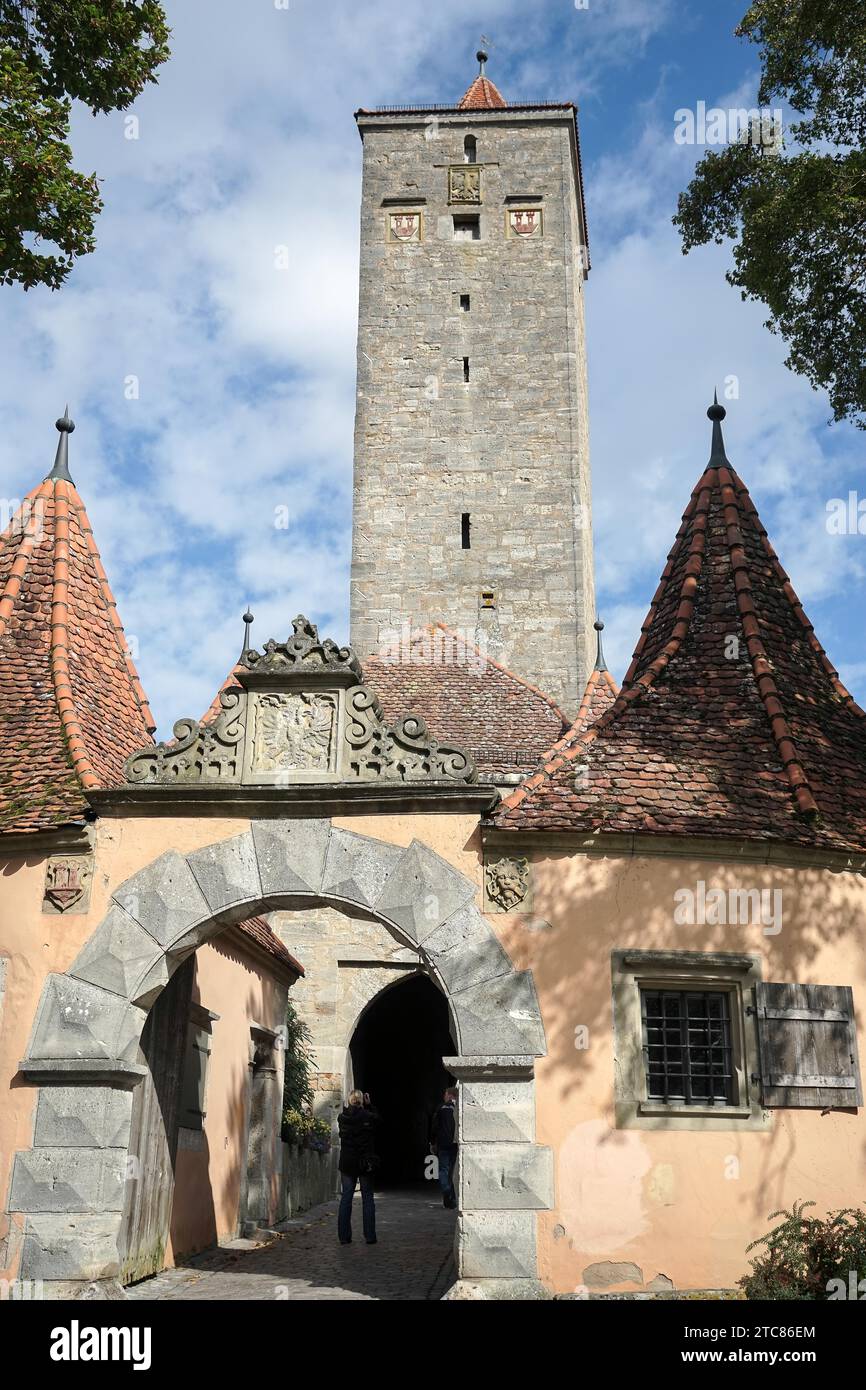 Eingang zur alten Stadt Rothenburg Stockfoto