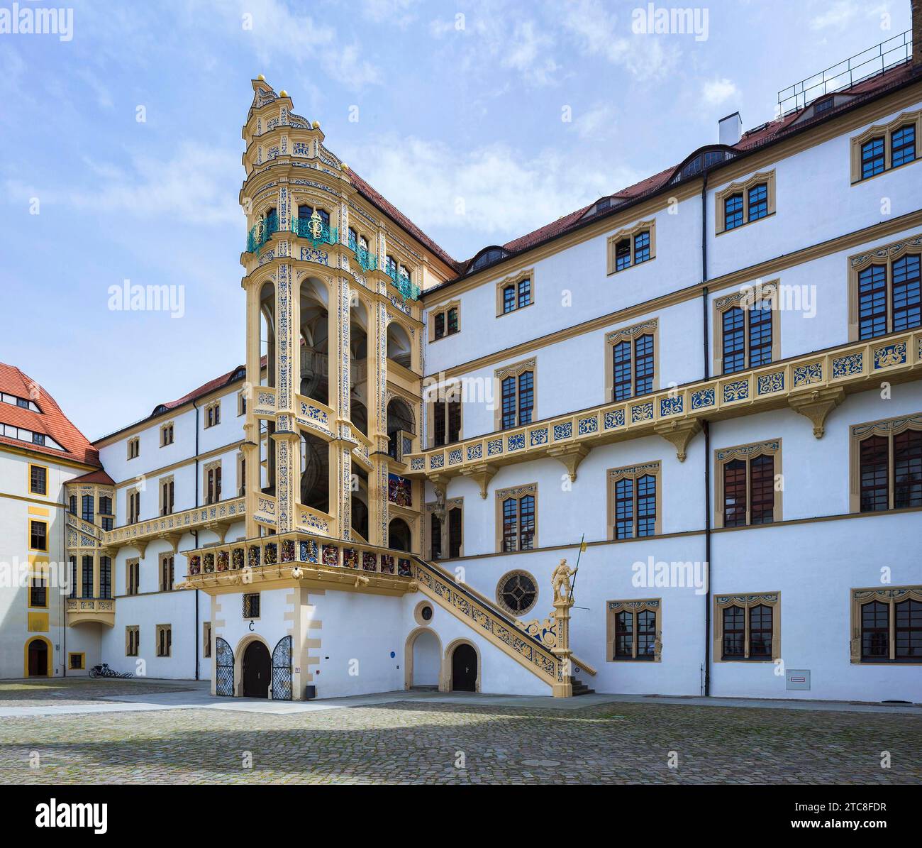 Großer Wendelstein im Schloss Hartenfels in Torgau Stockfoto