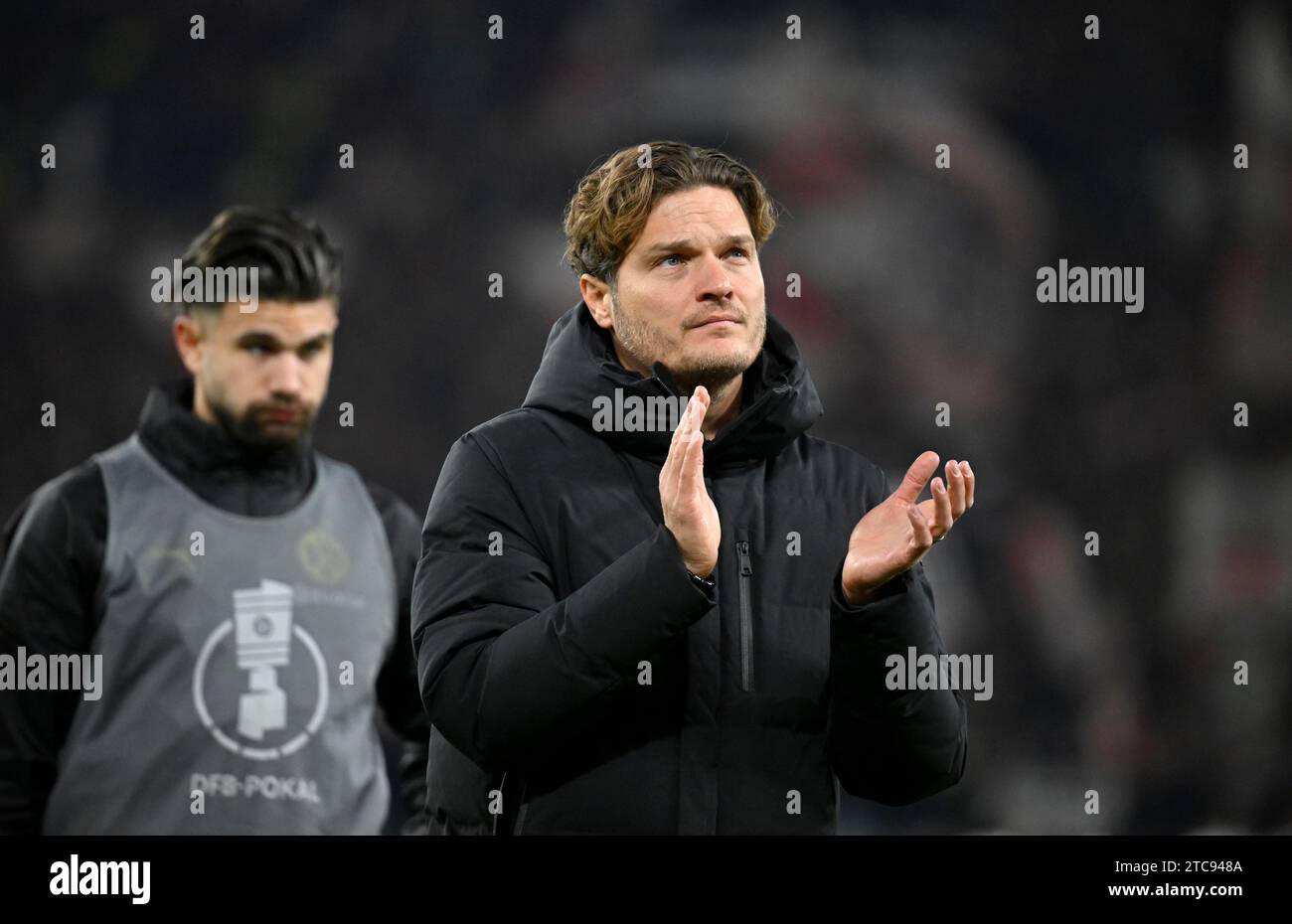 Enttäuschung für Trainer Edin Terzic Borussia Dortmund BVB, DFB Cup, MHPArena, MHP Arena Stuttgart, Baden-Württemberg, Deutschland Stockfoto
