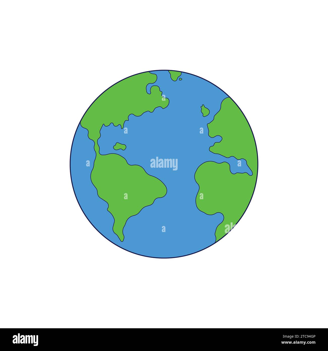 Flacher Planet Erde Globus Icon Illustration Vektorwelt Stock Vektor