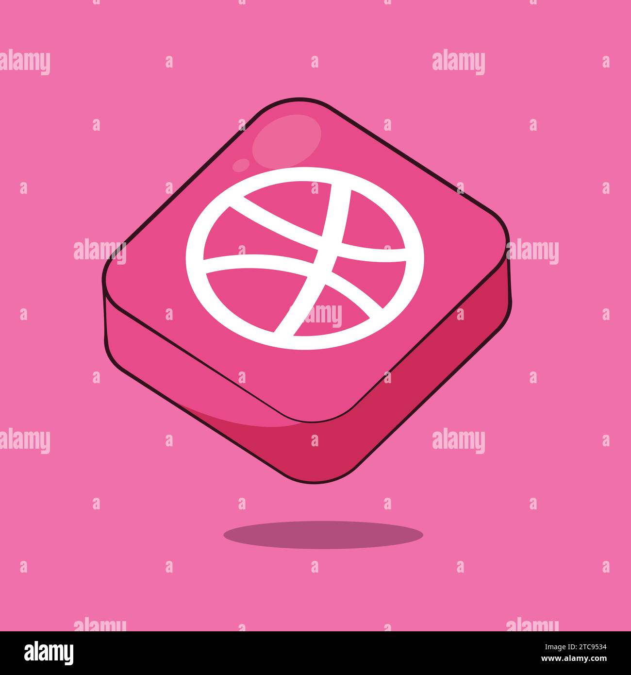 Dribbbble Social Media App Website Symbole Vektor Website Würfel Symbol Stock Vektor