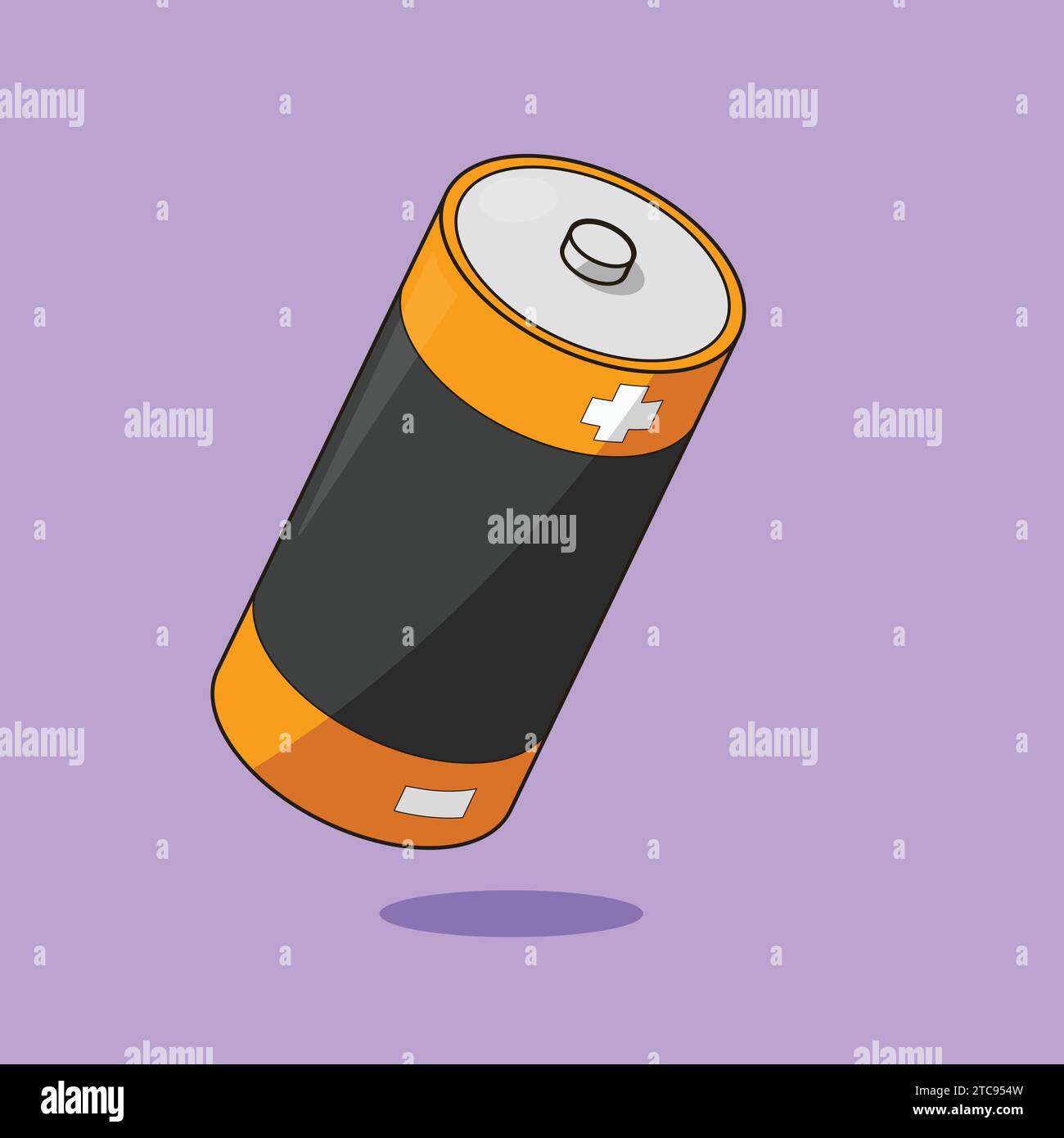 Alkali-Batteriezelle Symbol Vektor Illustration Leistung Stock Vektor