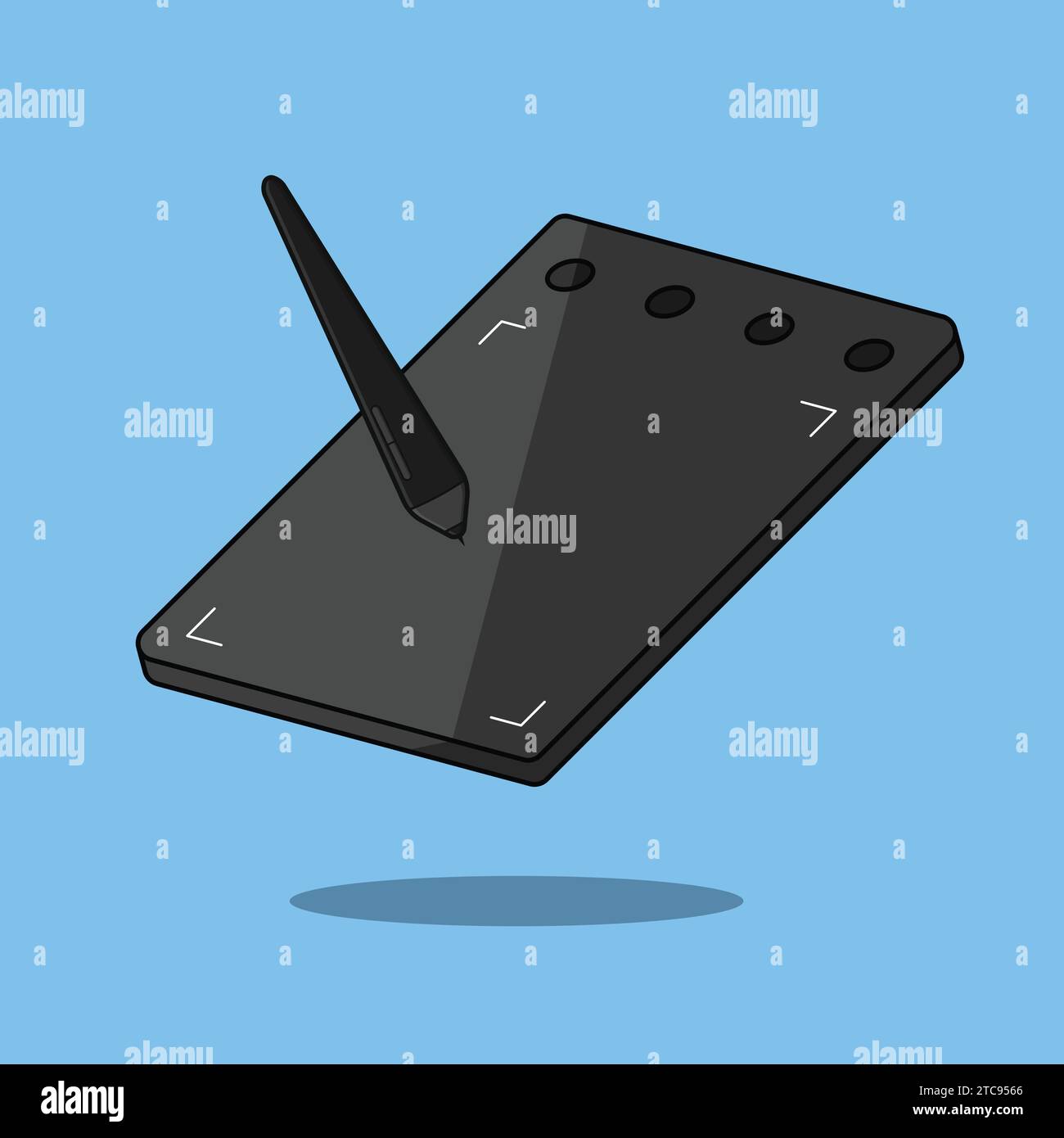 Grafische Zeichnung Tablet PC und Telefon Illustration Vektor mit Stift Stock Vektor