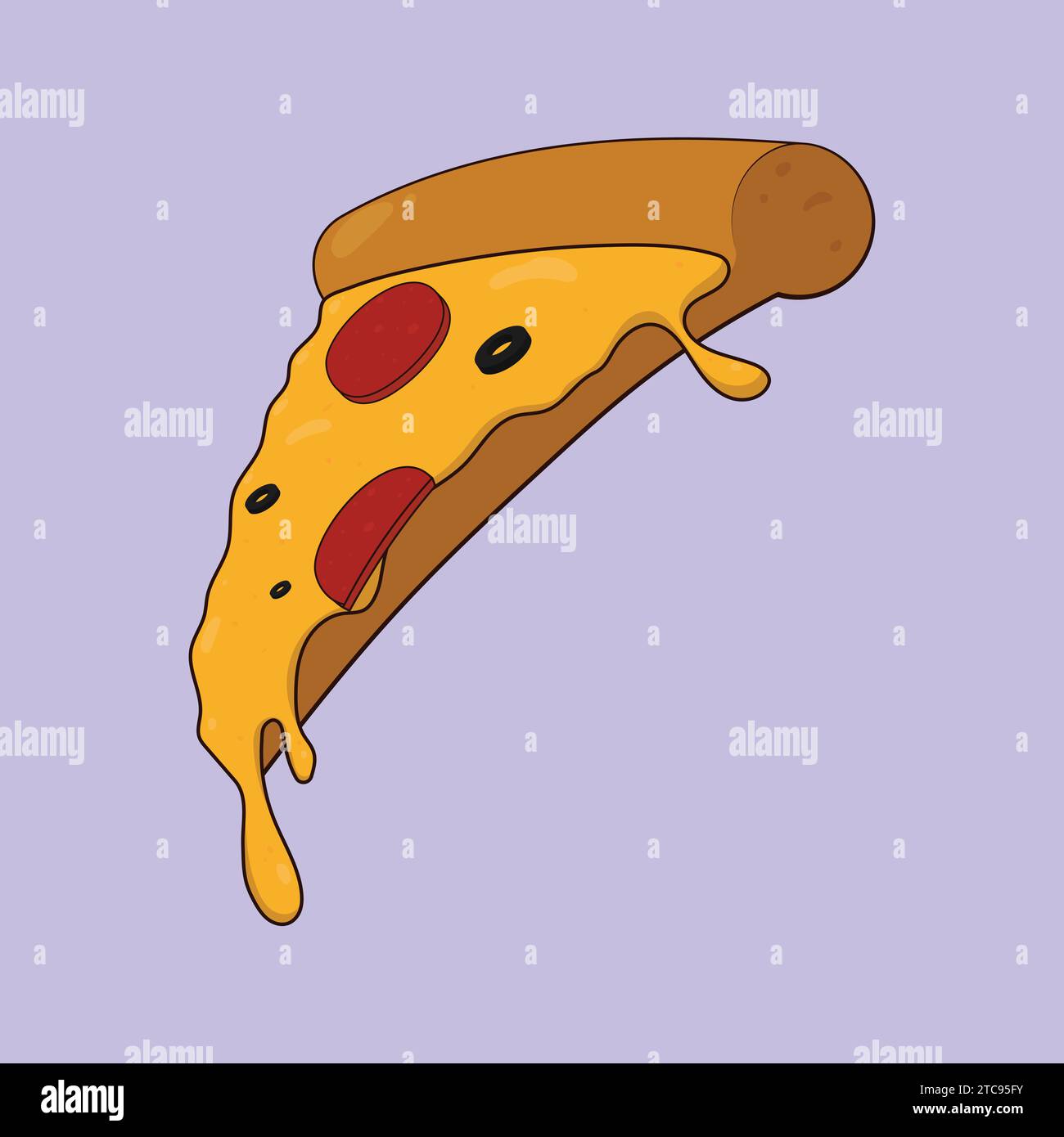 Yummy Pizza Slice Vektor Illustration Icon Pizza Slice Icon Stock Vektor