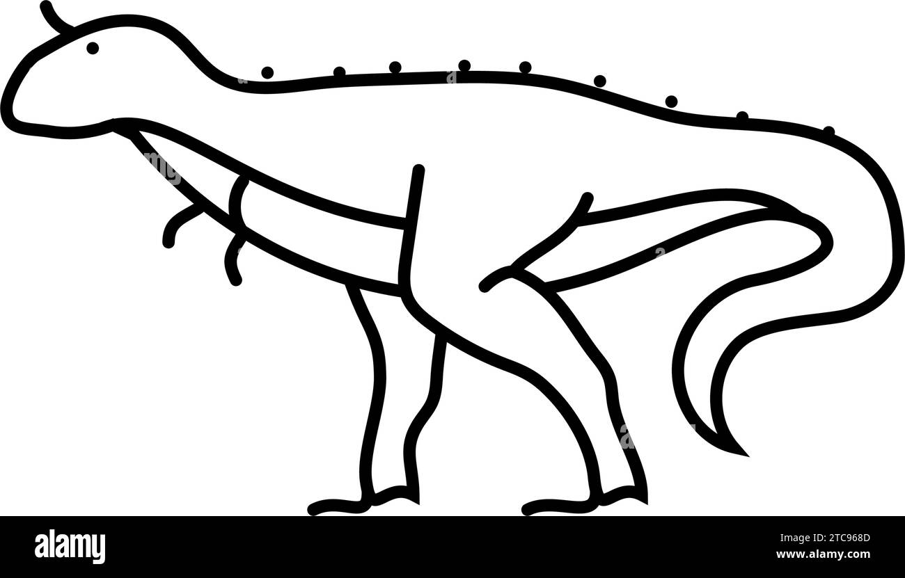carnotaurus dinosaurier Tierlinien-Symbol-Vektordarstellung Stock Vektor