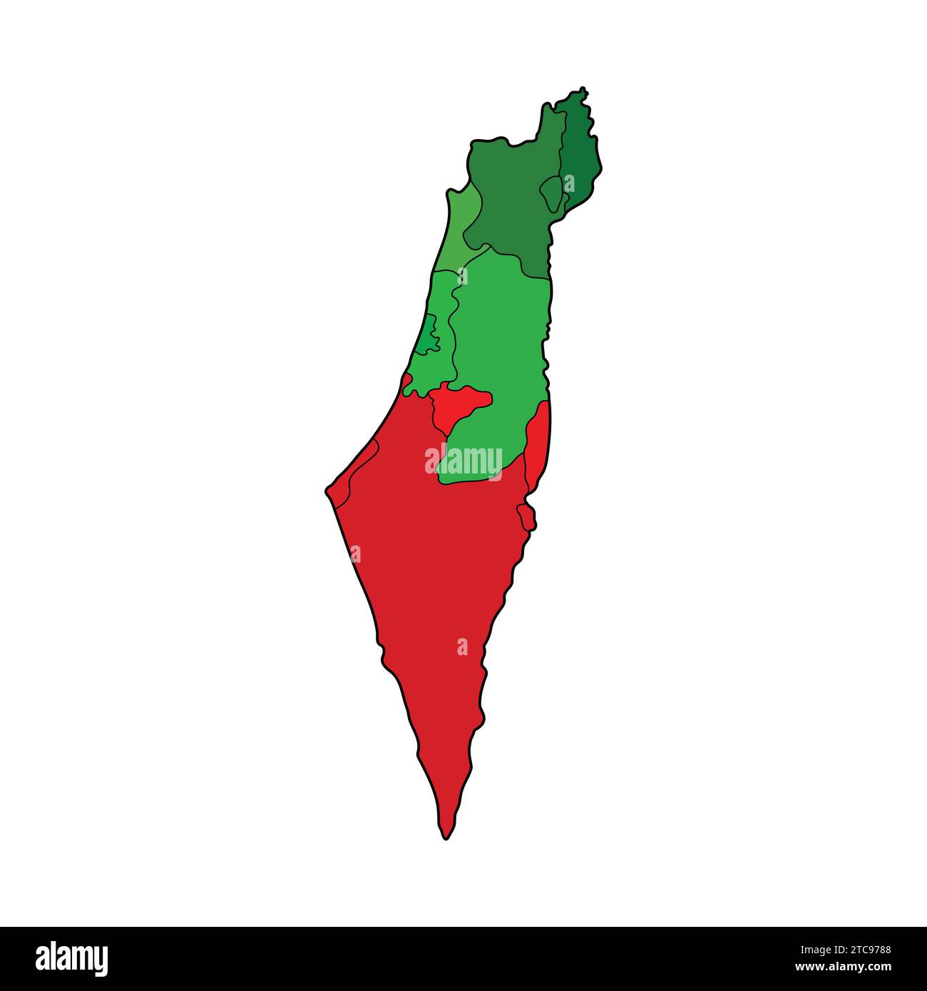 Detaillierte Karte von Palästina Land Illustration Symbol Vektor Palästina Karte Stock Vektor