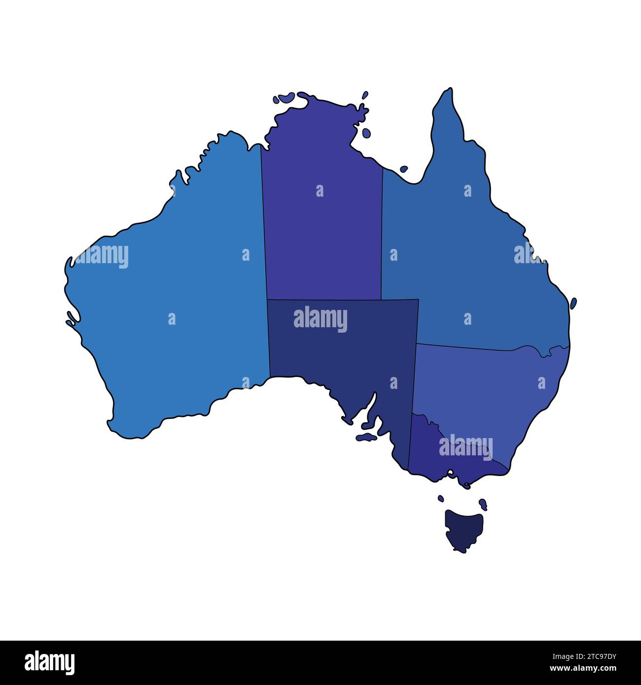 Detaillierte Karte von Australien Vektor-Symbol Illustration Australien Karte Stock Vektor