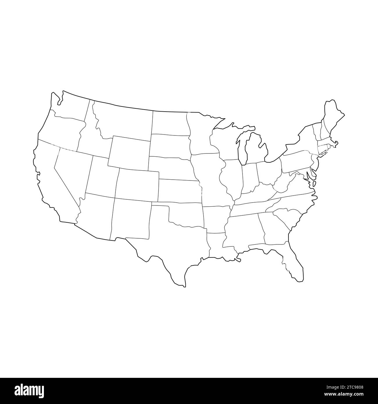 Line Map of United States of America Vektor-Illustration Symbol USA Map Stock Vektor