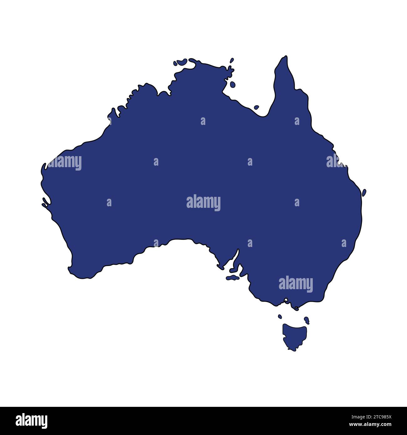 Flache Karte von Australien Vektor-Symbol Illustration Australien Karte Stock Vektor