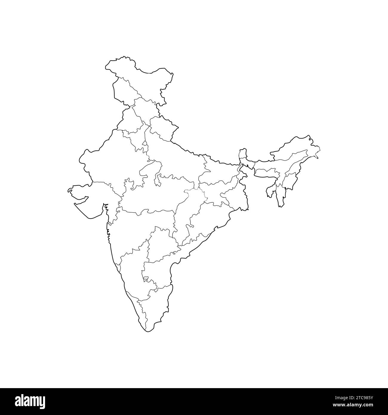 Linie Karte von Indien Vektor-Illustration Symbol Indische Karte Stock Vektor