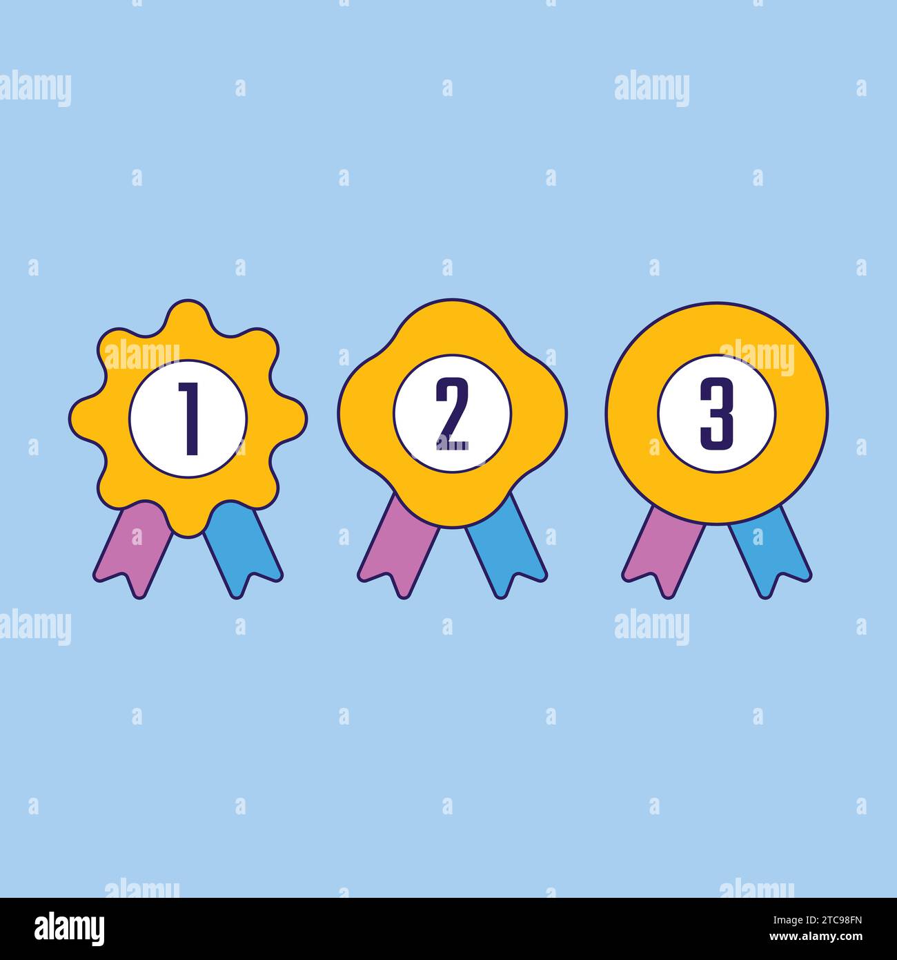 1. 2. 3. Platz Halter preisgekrönte Preise Illustration Icon Vektor Stock Vektor